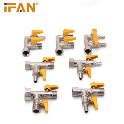 Hopeanvärinen messinki kaasuventtiili